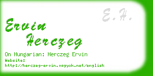 ervin herczeg business card